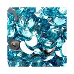 Acrylic Oval Flat Back Rhinestones 10x14mm Aqua 200pcs