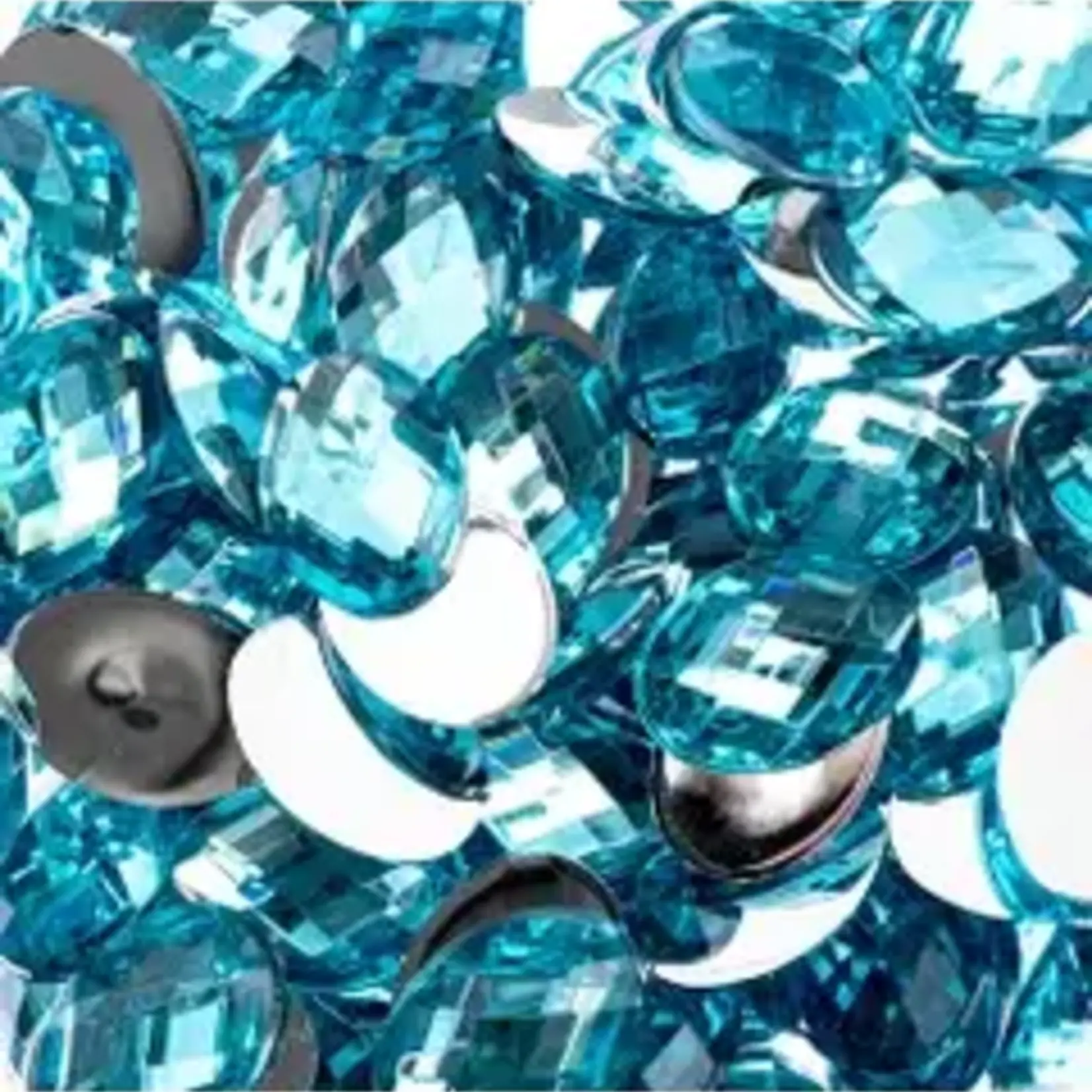 Acrylic Oval Flat Back Rhinestones 10x14mm Aqua 200pcs