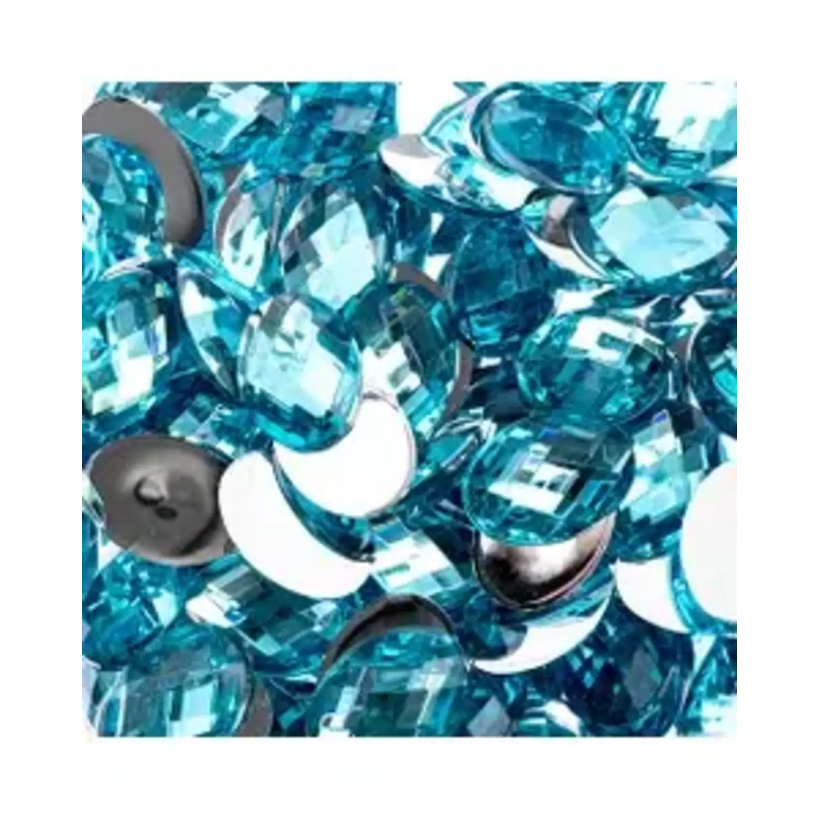 Acrylic Oval Flat Back Rhinestones 10x14mm Aqua 200pcs