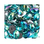 Acrylic Oval Flat Back Rhinestones 10x14mm Aqua AB 200pcs