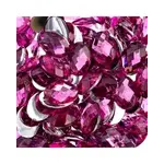 Acrylic Oval Flat Back Rhinestones 10x14mm Fuchsia 200pcs