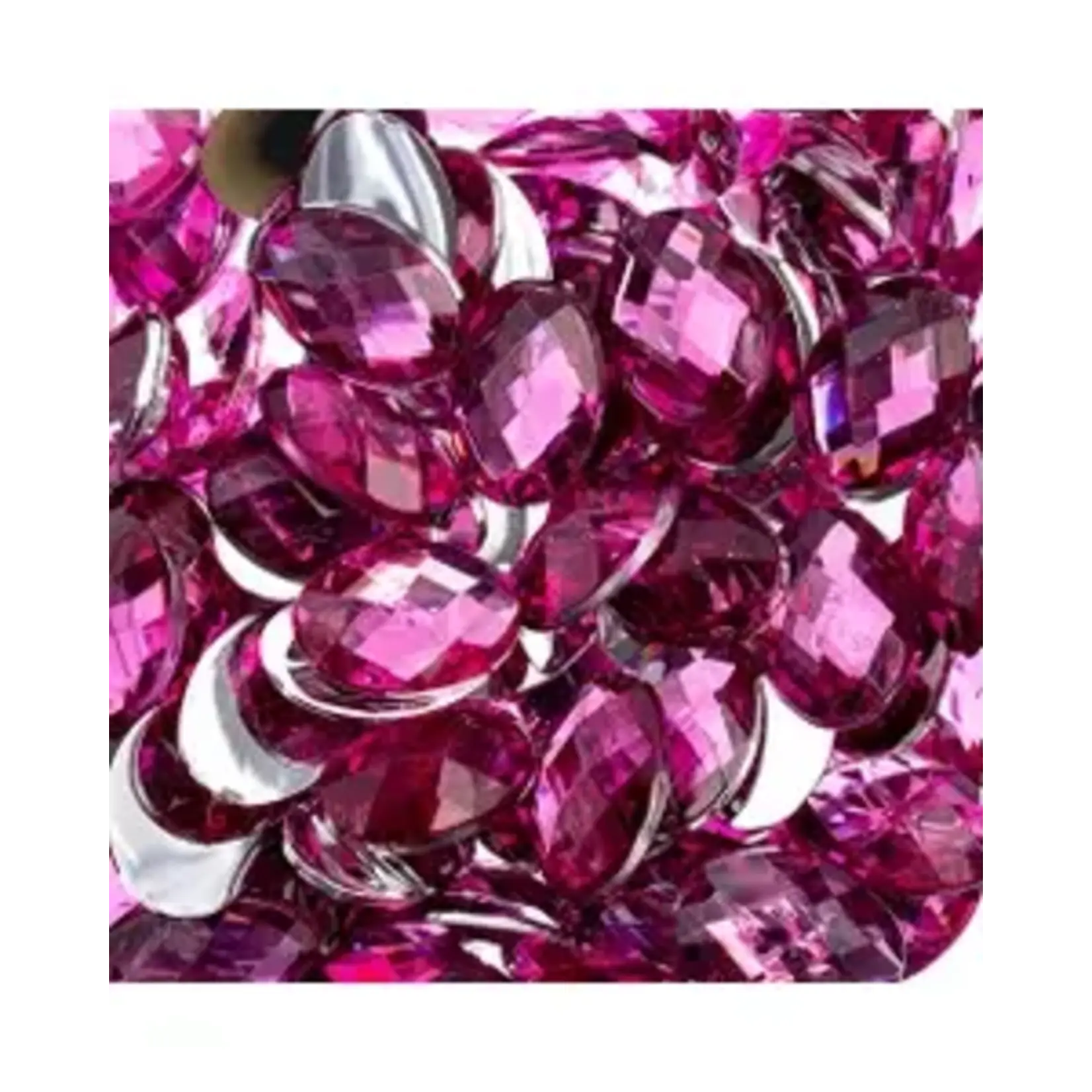 Acrylic Oval Flat Back Rhinestones 10x14mm Fuchsia 200pcs