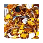 Acrylic Oval Flat Back Rhinestones 10x14mm Gold 200pcs