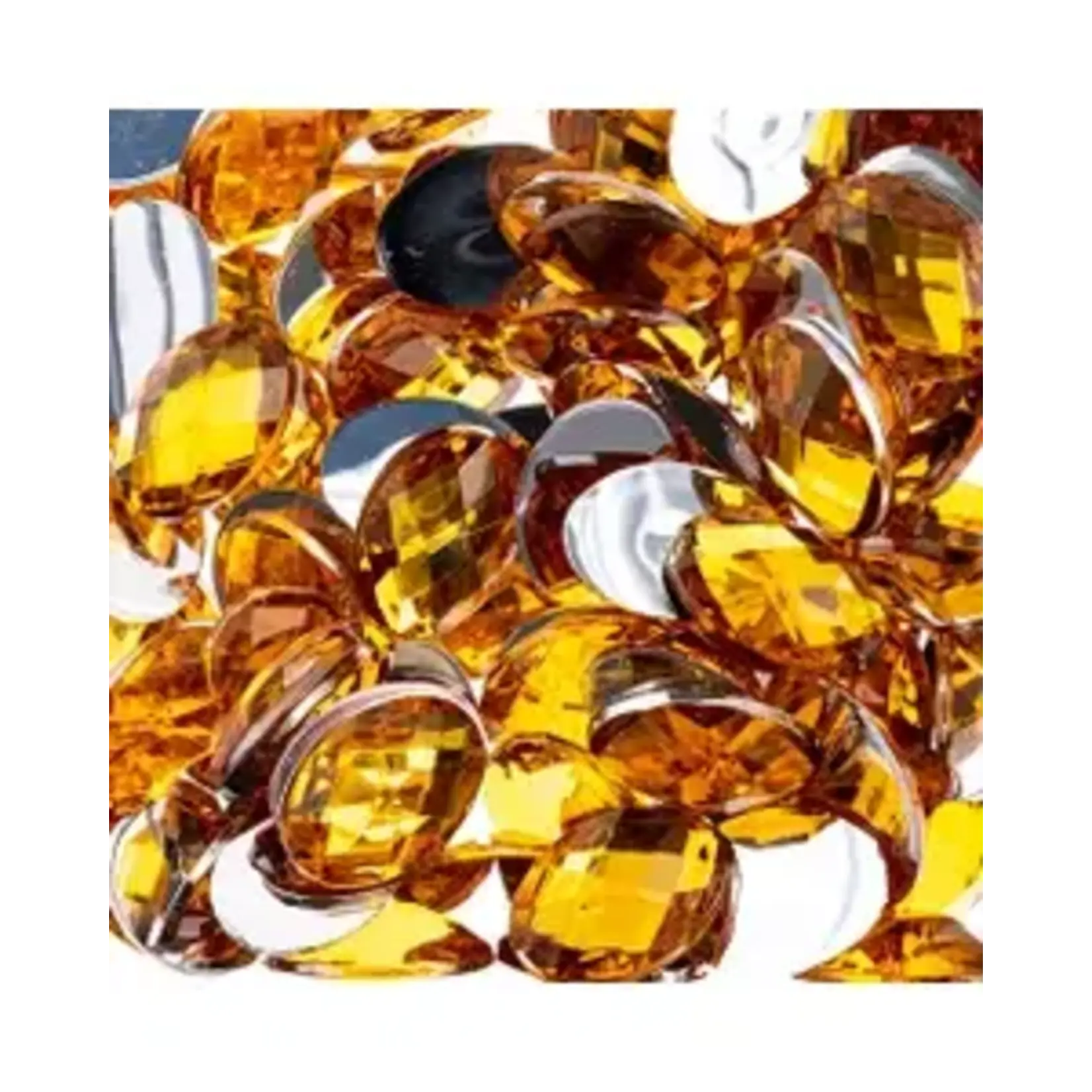 Acrylic Oval Flat Back Rhinestones 10x14mm Gold 200pcs