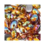 Acrylic Oval Flat Back Rhinestones 10x14mm Gold AB 200pcs
