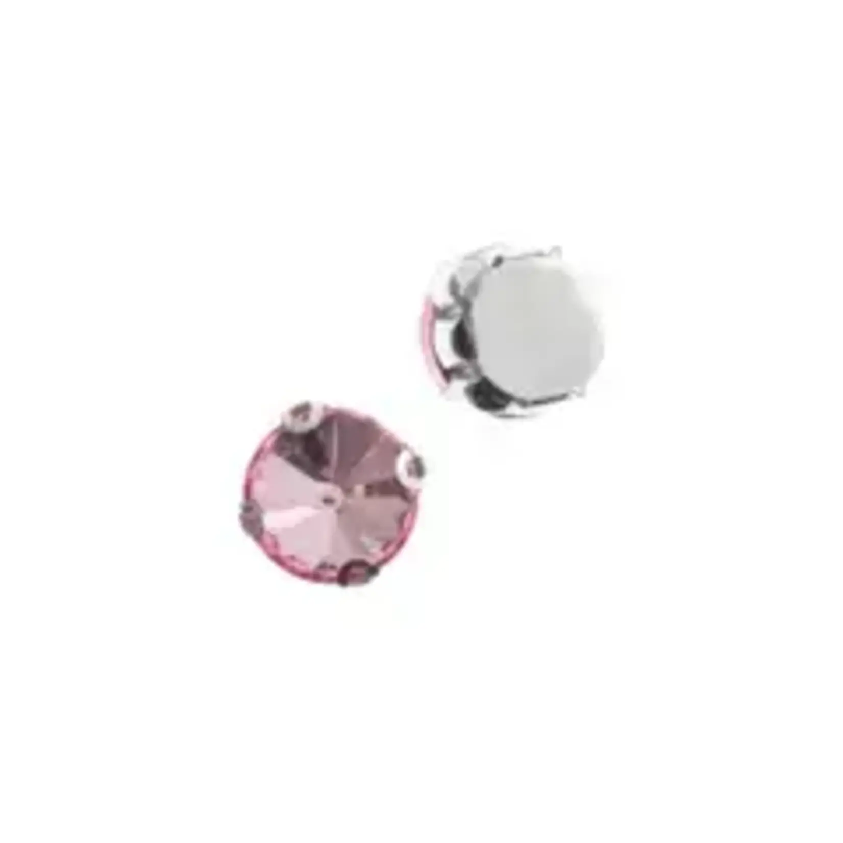 Crystal Lane DIY Sew on Rhinestone 10mm Silver/Light Pink 20pcs