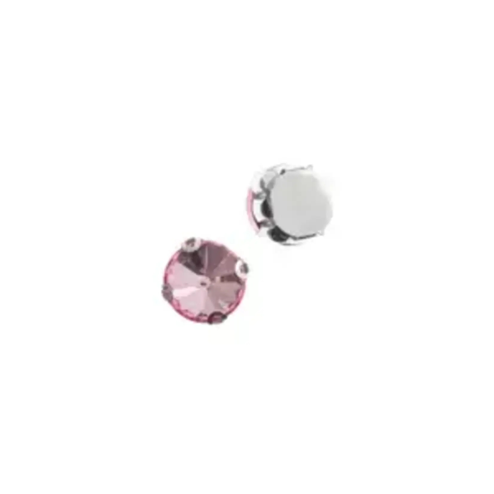 Crystal Lane DIY Sew on Rhinestone 10mm Silver/Light Pink 20pcs