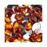 Acrylic Oval Flat Back Rhinestones 10x14mm Orange 200pcs