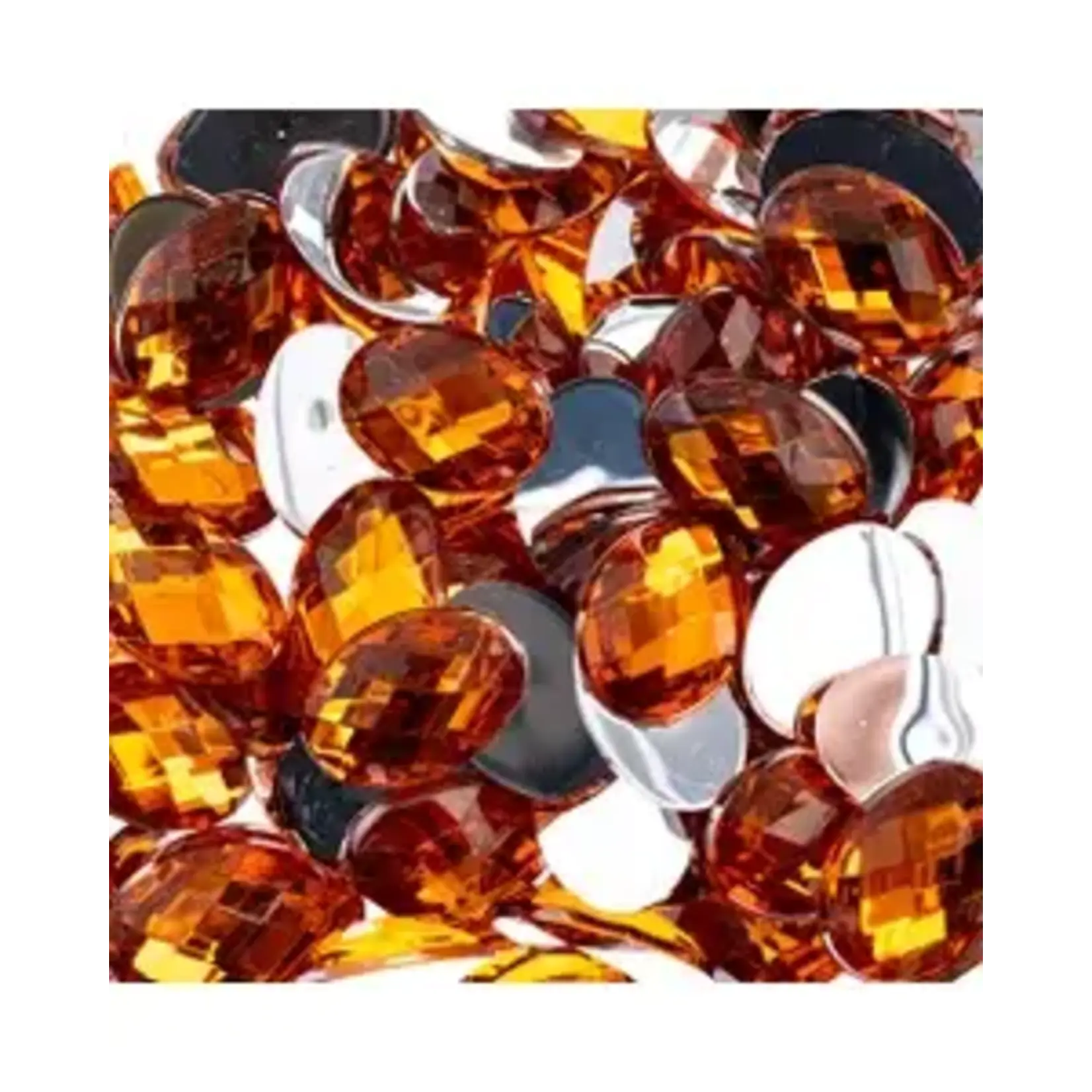 Acrylic Oval Flat Back Rhinestones 10x14mm Orange 200pcs