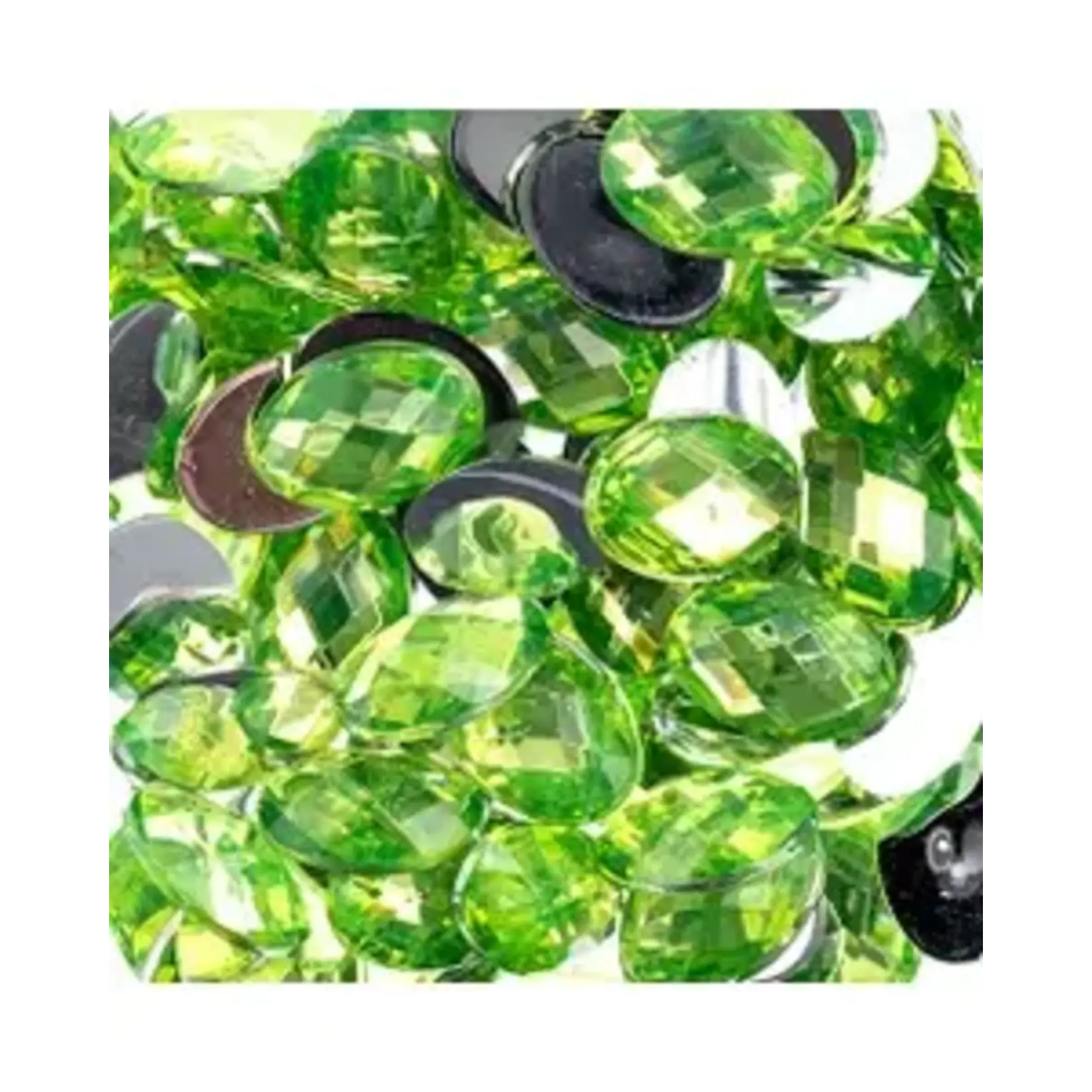 Acrylic Oval Flat Back Rhinestones 10x14mm Peridot 200pcs