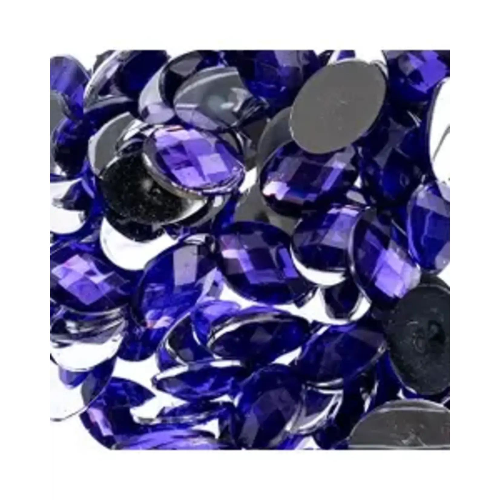 Acrylic Oval Flat Back Rhinestones 10x14mm Purple 200pcs