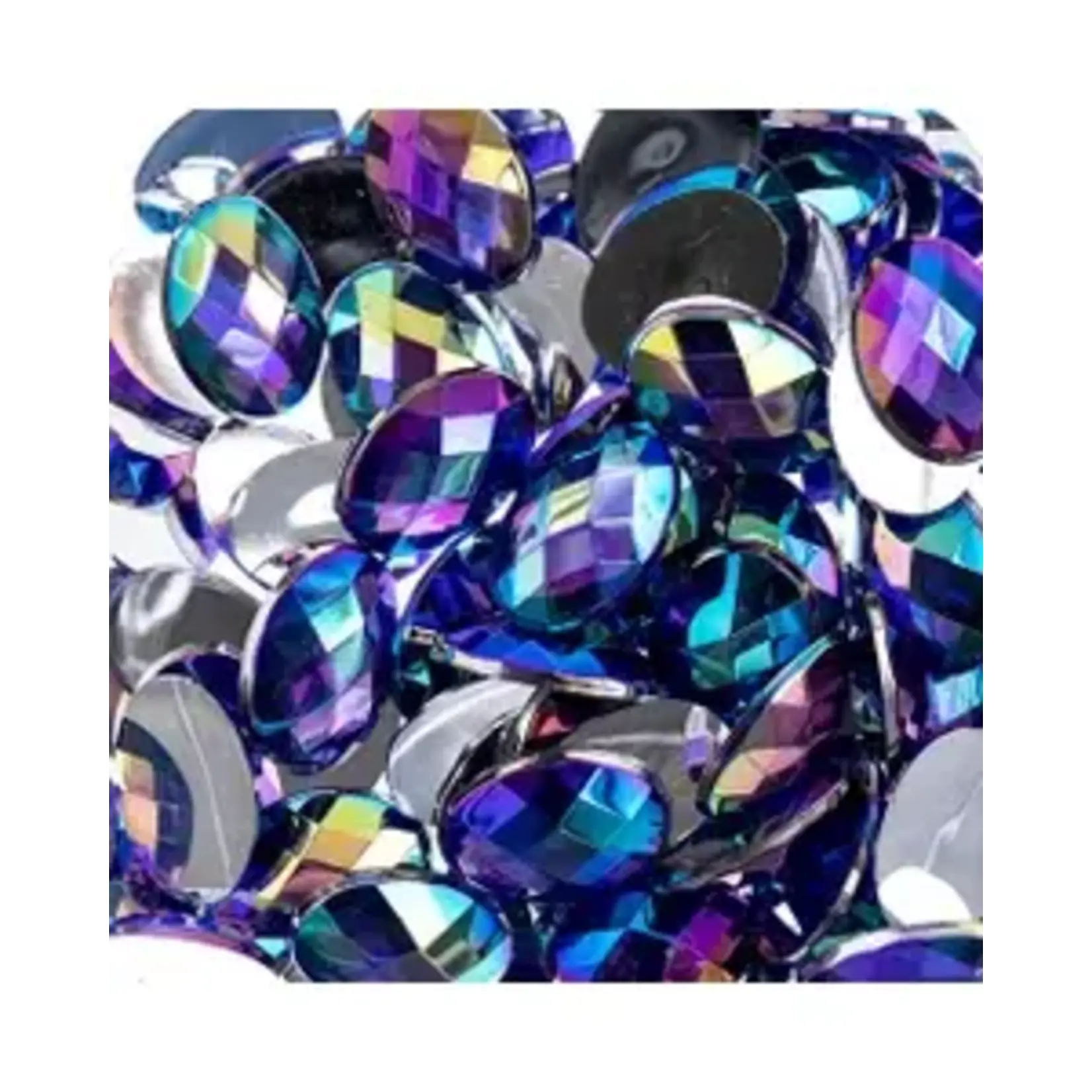 Acrylic Oval Flat Back Rhinestones 10x14mm Purple AB 200pcs