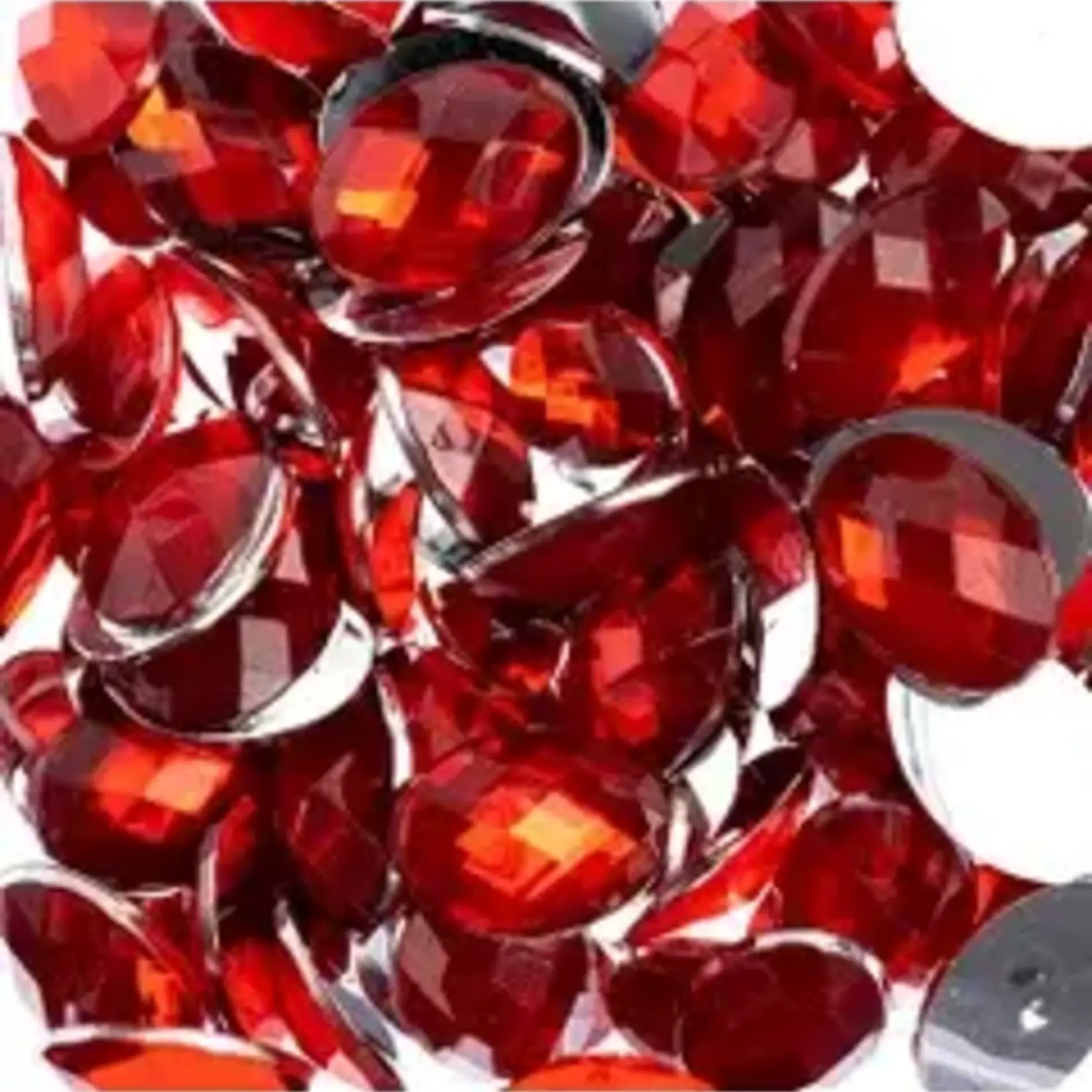Acrylic Oval Flat Back Rhinestones 10x14mm Red 200pcs