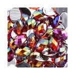 Acrylic Oval Flat Back Rhinestones 10x14mm Red AB 200pcs
