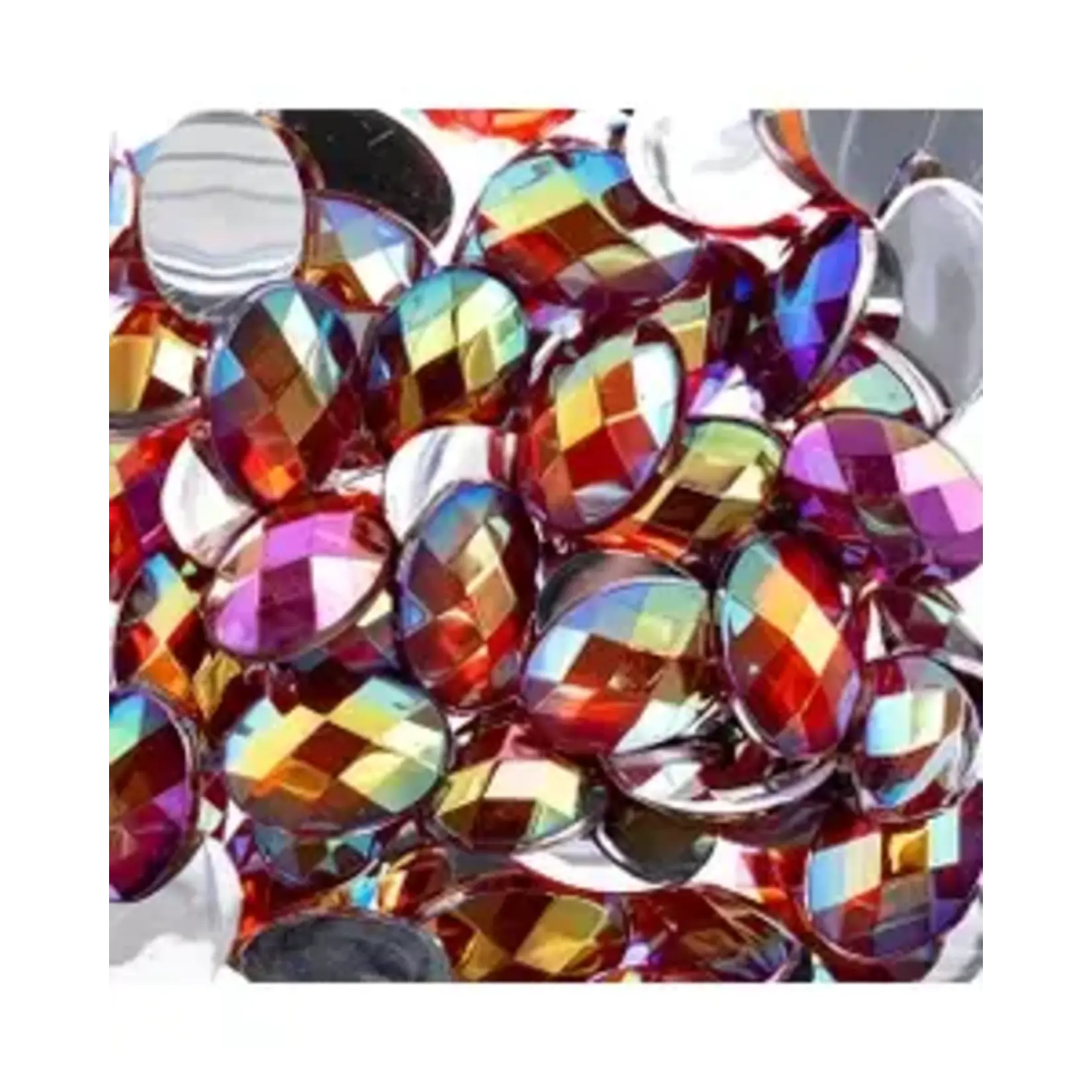 Acrylic Oval Flat Back Rhinestones 10x14mm Red AB 200pcs