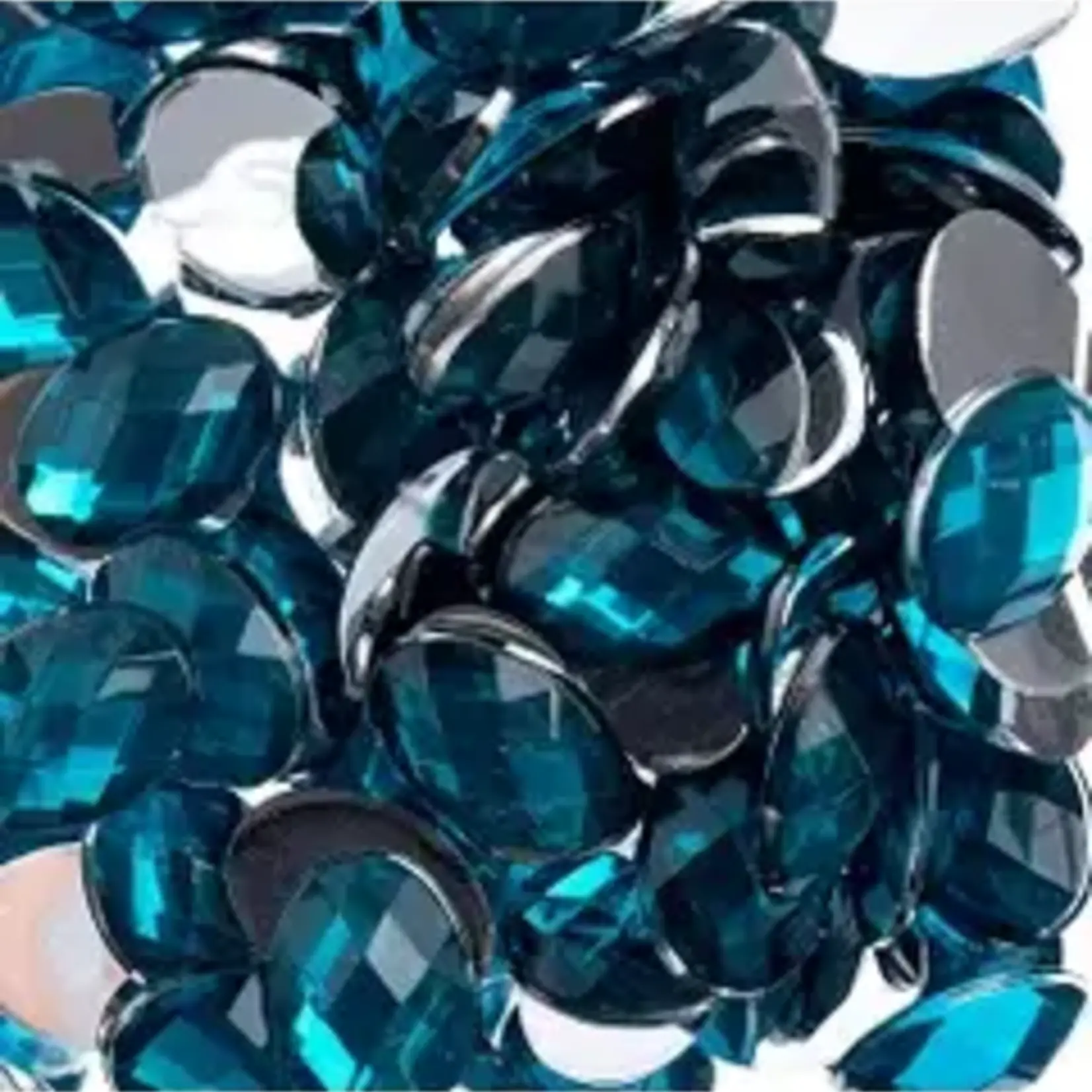 Acrylic Oval Flat Back Rhinestones 10x14mm Turquoise 200pcs
