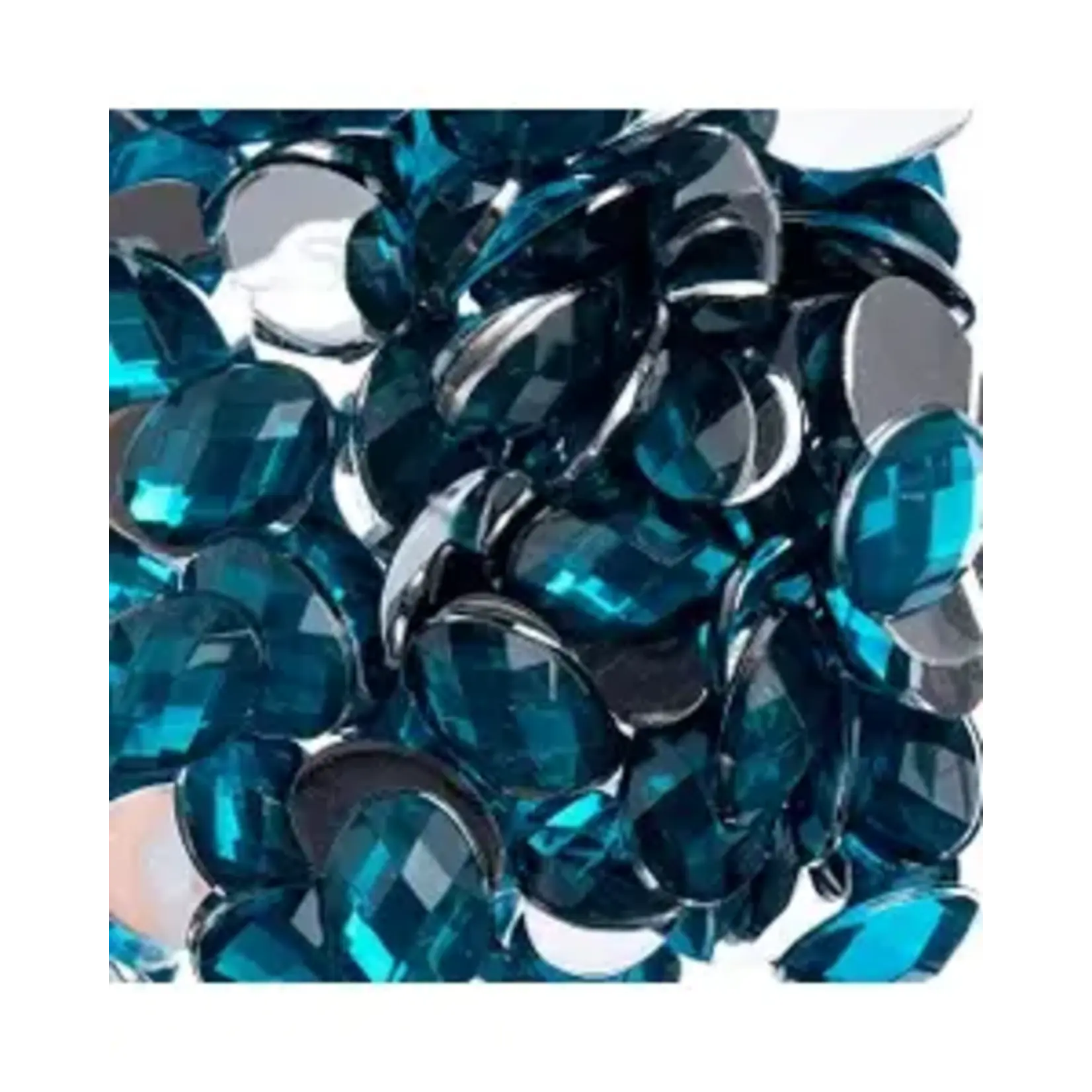 Acrylic Oval Flat Back Rhinestones 10x14mm Turquoise 200pcs
