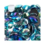 Acrylic Oval Flat Back Rhinestones 10x14mm Turquoise AB 200pcs