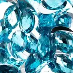 Acrylic Oval Flat Back Rhinestones 18x13mm Aqua 200pcs