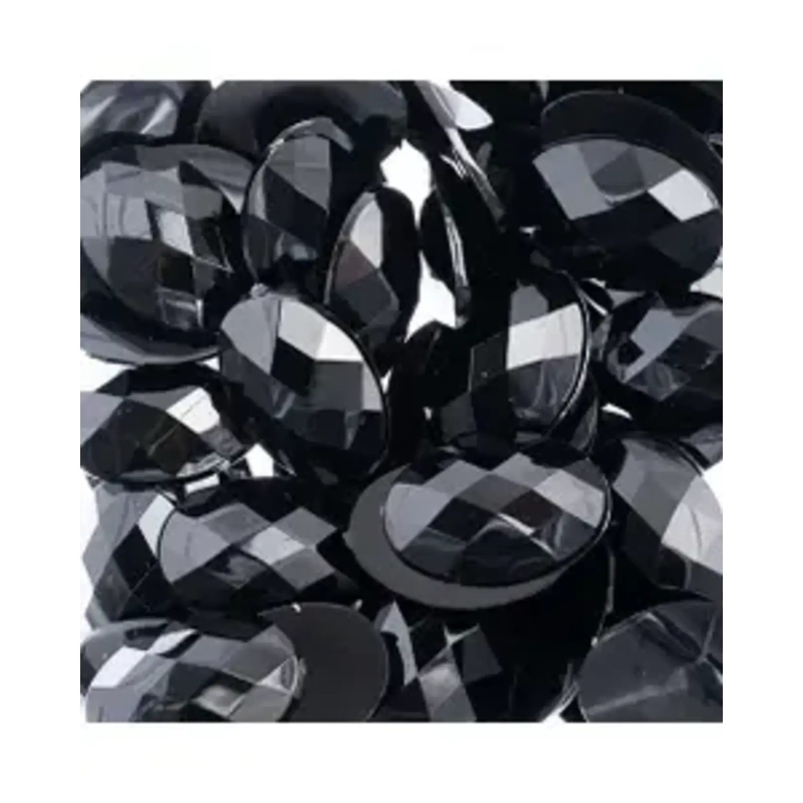 Acrylic Oval Flat Back Rhinestones 18x13mm Black 200pcs
