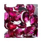 Acrylic Oval Flat Back Rhinestones 18x13mm Fuchsia 200pcs