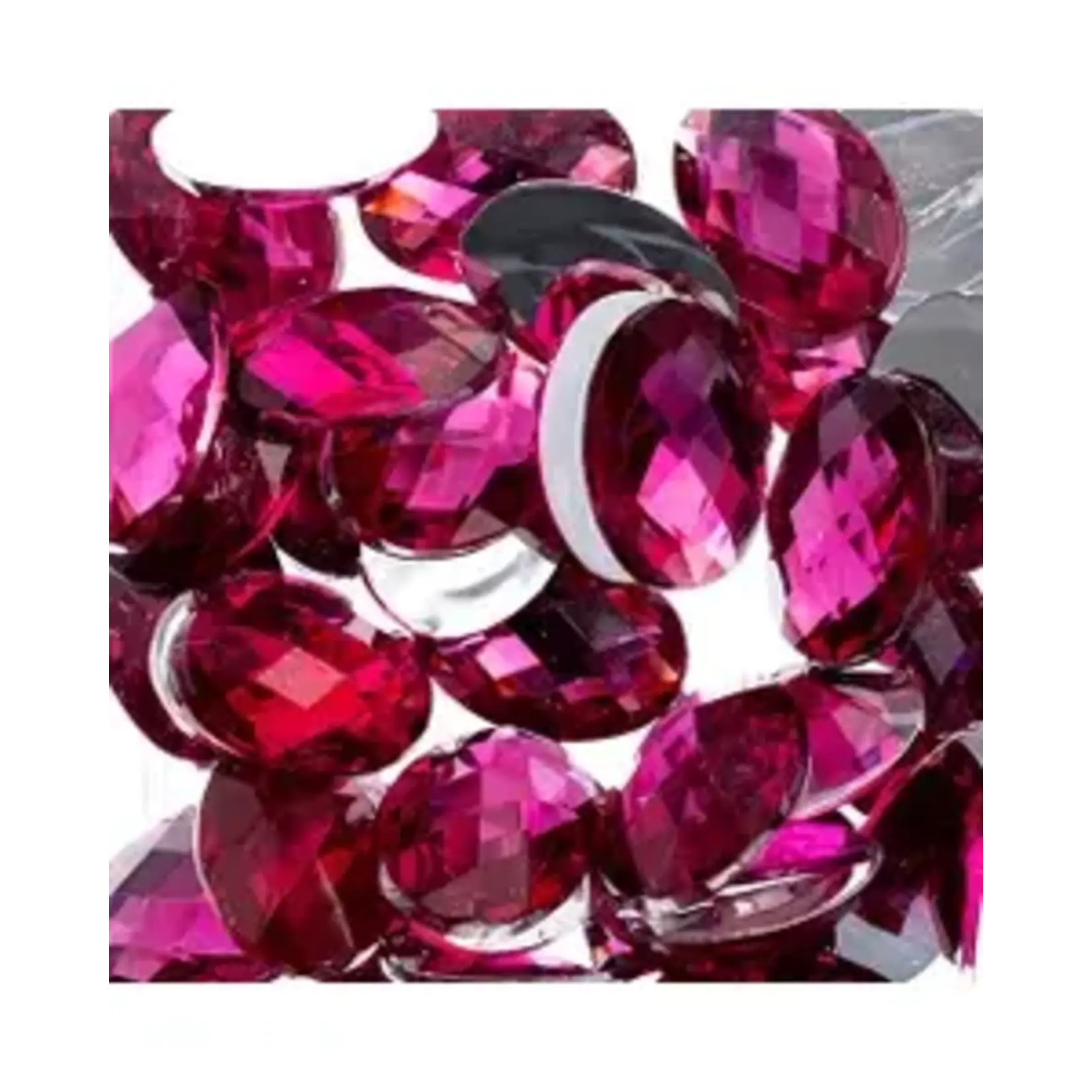 Acrylic Oval Flat Back Rhinestones 18x13mm Fuchsia 200pcs