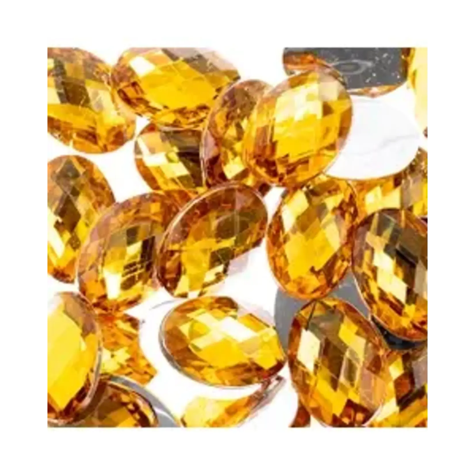 Acrylic Oval Flat Back Rhinestones 18x13mm Gold 200pcs