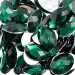 Acrylic Oval Flat Back Rhinestones 18x13mm Green 200pcs