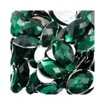 Acrylic Oval Flat Back Rhinestones 18x13mm Green 200pcs