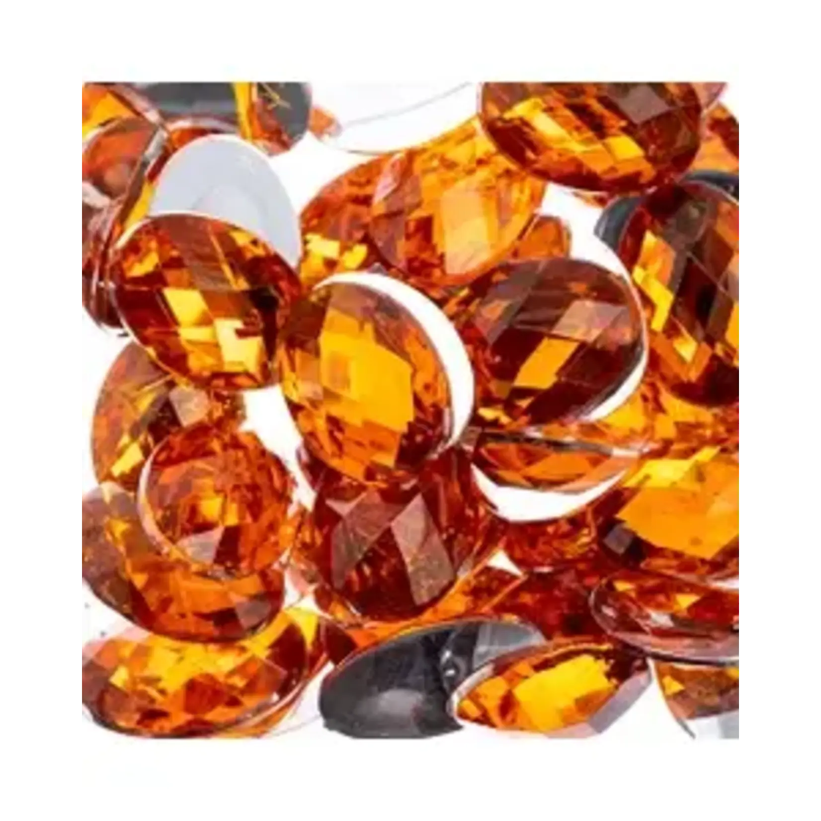 Acrylic Oval Flat Back Rhinestones 18x13mm Orange 200pcs