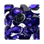 Acrylic Oval Flat Back Rhinestones 18x13mm Purple 200pcs