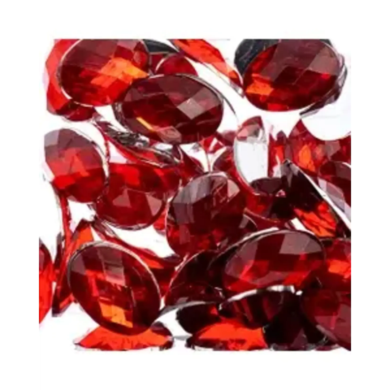 Acrylic Oval Flat Back Rhinestones 18x13mm Red 200pcs