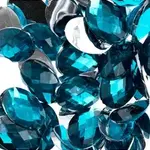 Acrylic Oval Flat Back Rhinestones 18x13mm Turquoise 200pcs