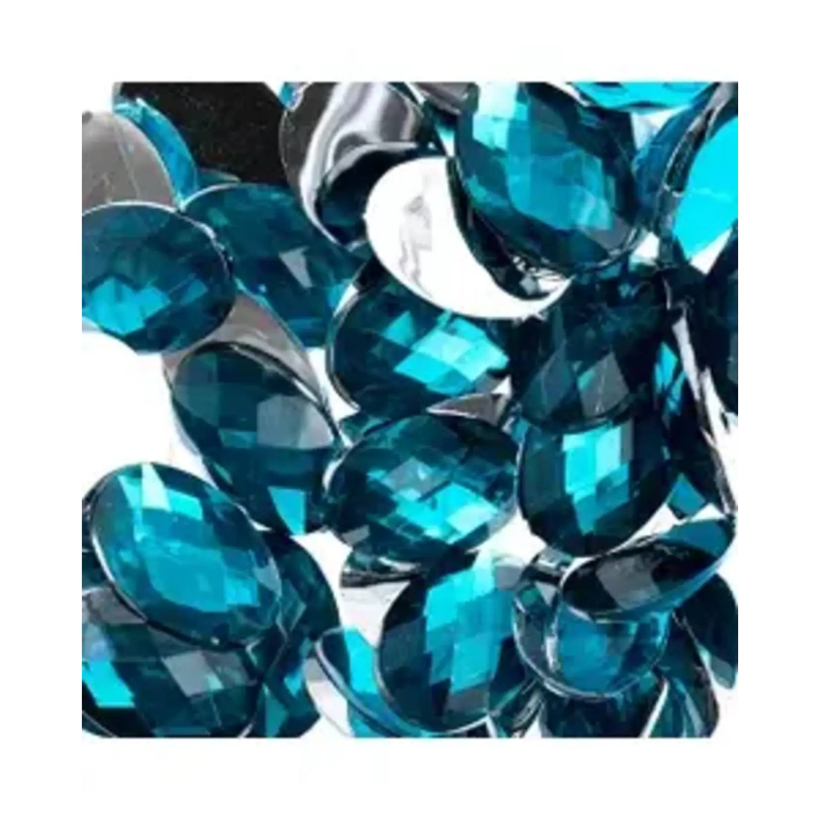 Acrylic Oval Flat Back Rhinestones 18x13mm Turquoise 200pcs