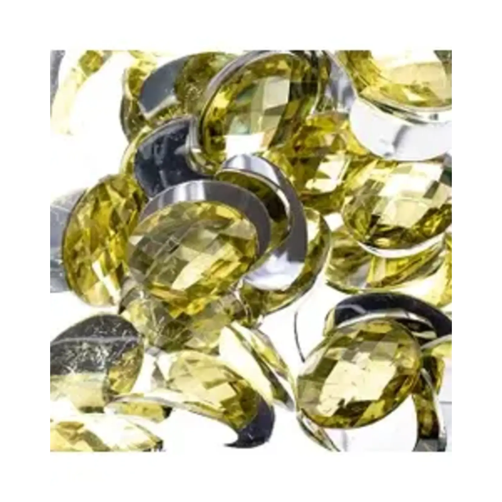 Acrylic Oval Flat Back Rhinestones 18x13mm Yellow 200pcs
