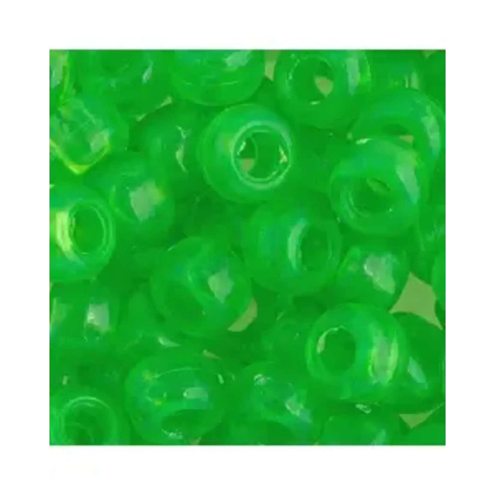Crowbeads 9mm (60pcs) Transparent Fluorescent Green