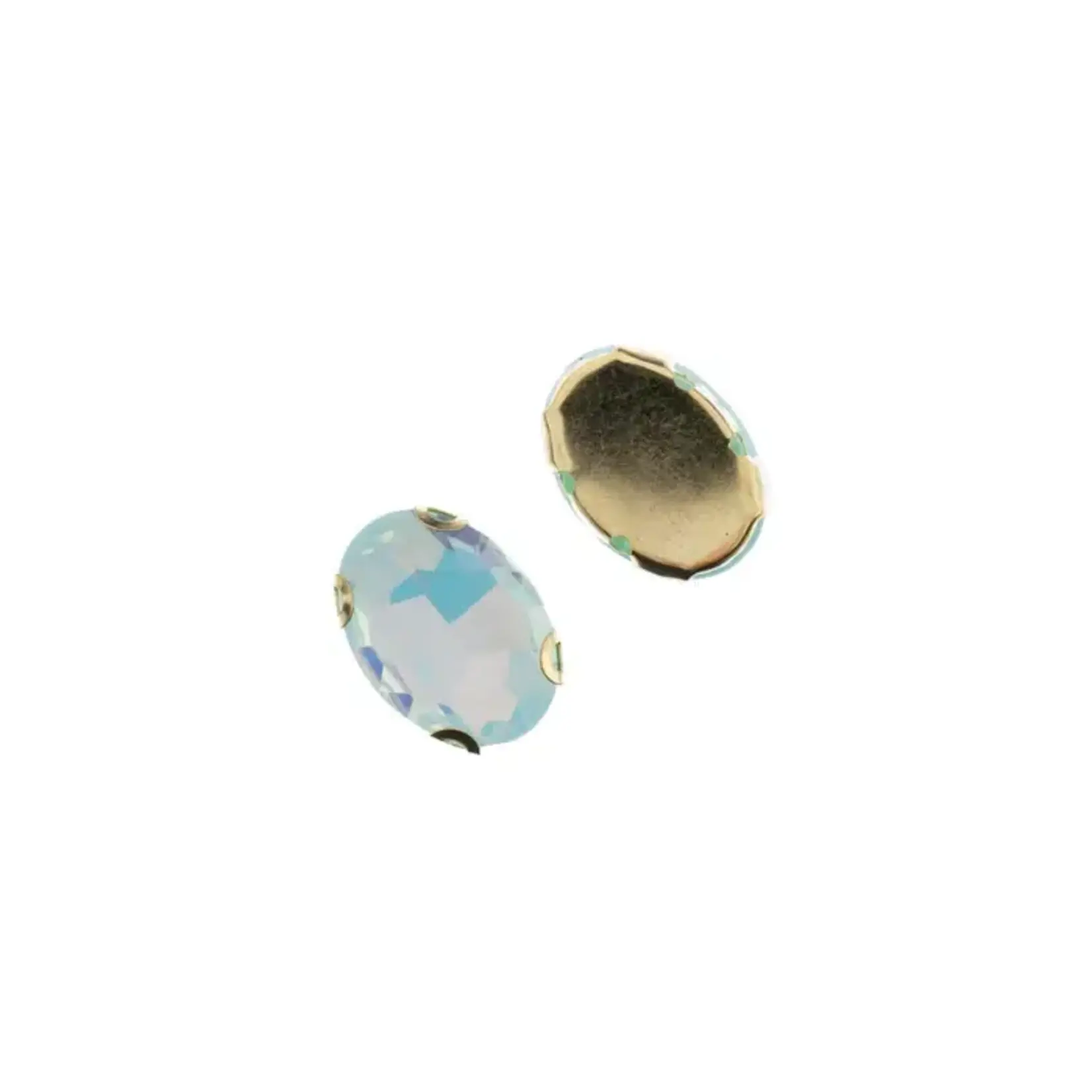 Crystal Lane DIY Sew on Rhinestone 13x 18 mm Gold Setting/Teal Opal 20pcs