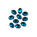 Crystal Lane DIY Sew on Rhinestone 13x 18 mm Gold Setting/Teal 20pcs