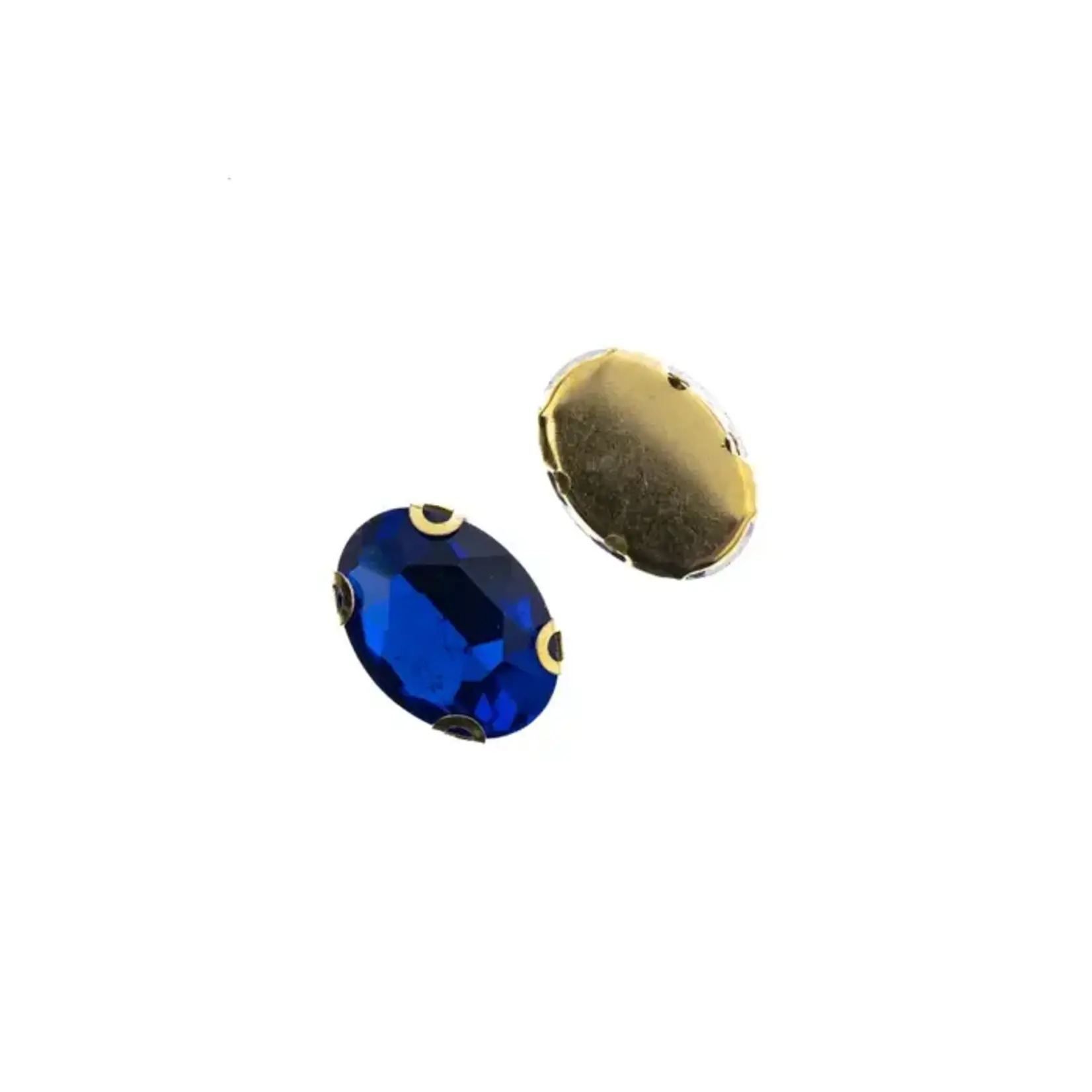 Crystal Lane DIY Sew on Rhinestone 13x 18 mm Gold Setting/Sapphire 20pcs