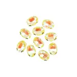 Crystal Lane DIY Sew on Rhinestone 13x 18 mm Gold Setting/Neon Yellow AB 20pcs