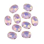 Crystal Lane DIY Sew on Rhinestone 13x 18 mm Gold Setting/Light Pink Opal 20pcs