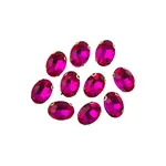 Crystal Lane DIY Sew on Rhinestone 13x 18 mm Gold Setting/Light Fuchsia 20pcs