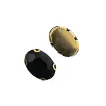 Crystal Lane DIY Sew on Rhinestone 13x 18 mm Gold Setting/Jet 20pcs