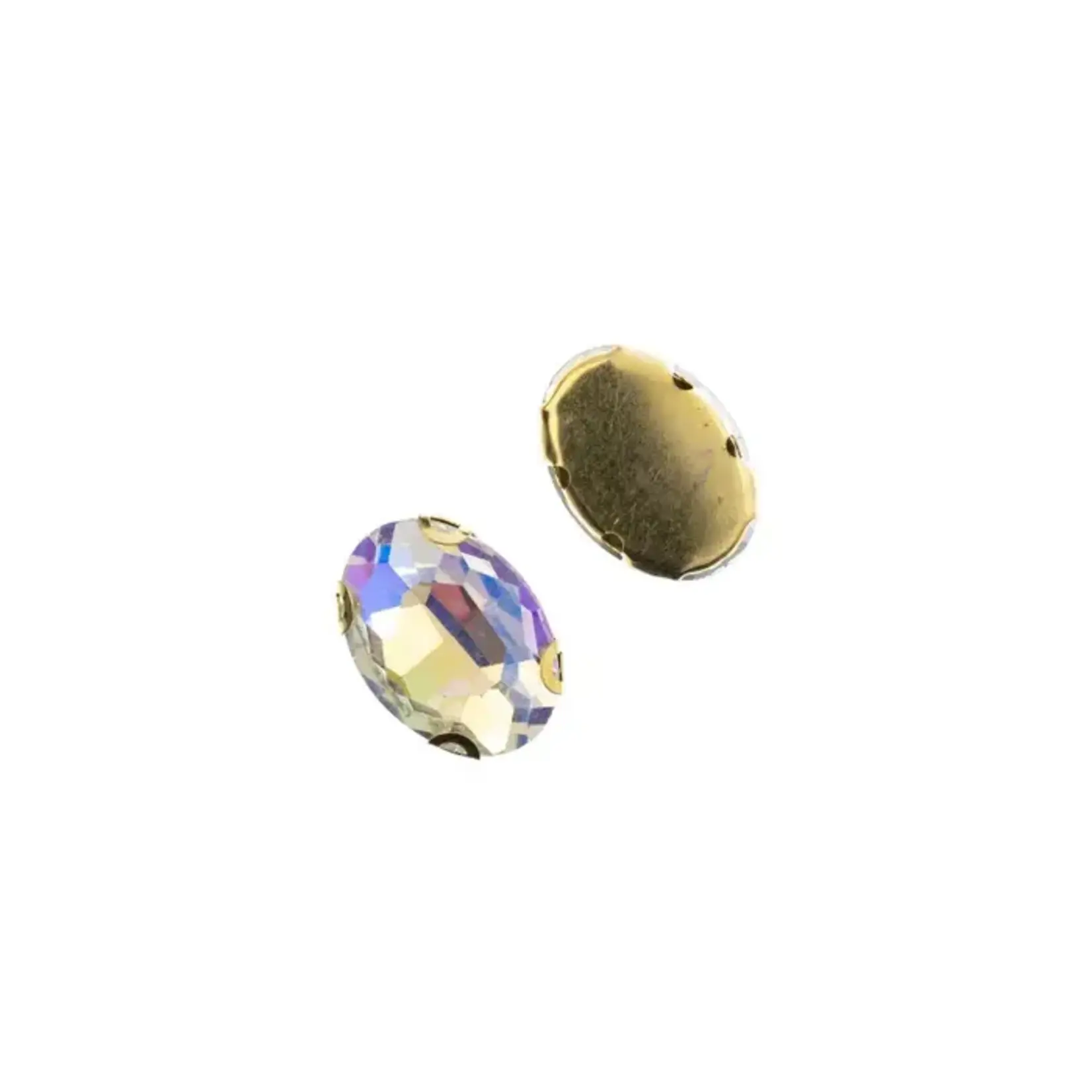 Crystal Lane DIY Sew on Rhinestone 13x 18 mm Gold Setting/Crystal Satin 20pcs