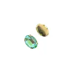 Crystal Lane DIY Sew on Rhinestone 10 x 14 mm Gold Setting/Neon Green AB   20pcs