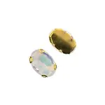 Crystal Lane DIY Sew on Rhinestone 10 x 14 mm Gold Setting/White Opal   20pcs