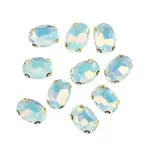 Crystal Lane DIY Sew on Rhinestone 10 x 14 mm Gold Setting/Teal Opal   20pcs