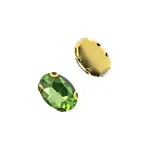 Crystal Lane DIY Sew on Rhinestone 10 x 14 mm Gold Setting/Peridot  20pcs