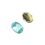Crystal Lane DIY Sew on Rhinestone 10 x 14 mm Gold Setting/Neon Teal AB  20pcs