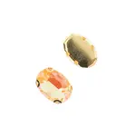 Crystal Lane DIY Sew on Rhinestone 10 x 14 mm Gold Setting/Neon Orange AB 20pcs